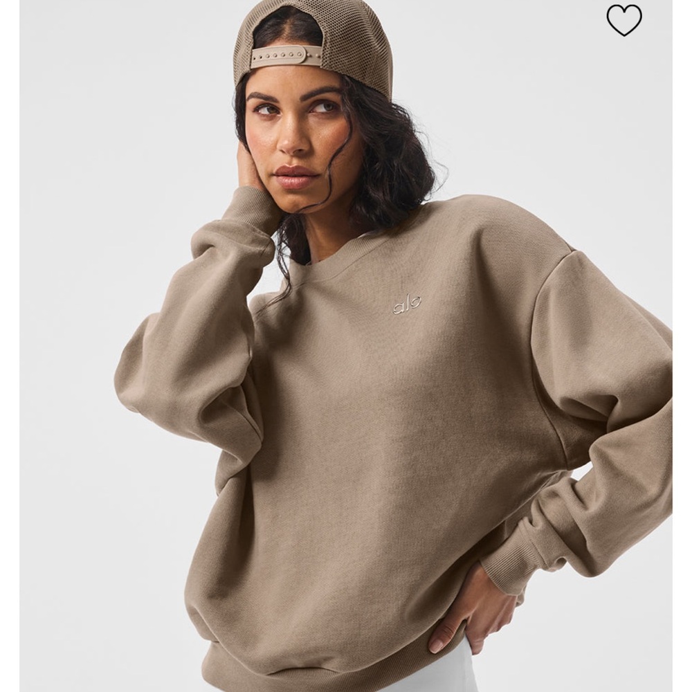 Alo Accolade Crew Neck in Gravel. Sz M